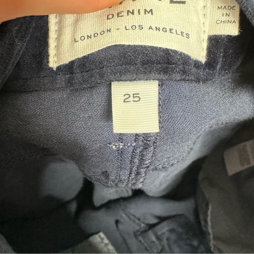 Frame Denim NWT Blue Velvet Pants Size 25 - Picture 5 of 6
